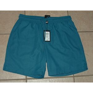 NEW NWT Mens Sz Medium Teal Elastic Waist Mesh Lined Athletic Shorts Pockets CSG